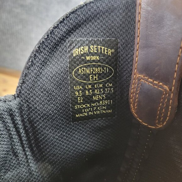 WIDE Irish Setter Men's 9.5 EE Marshall Leather Steel Toe Wellington Work Boots - Picture 12 of 12